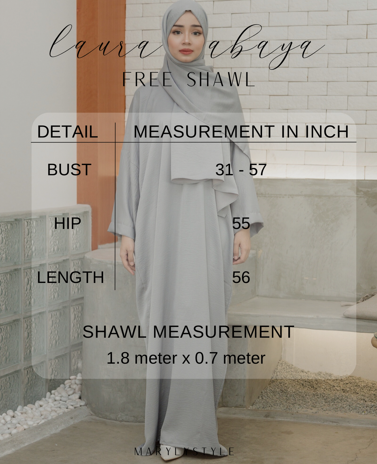 Laura Abaya Free Shawl | Dusty Pink