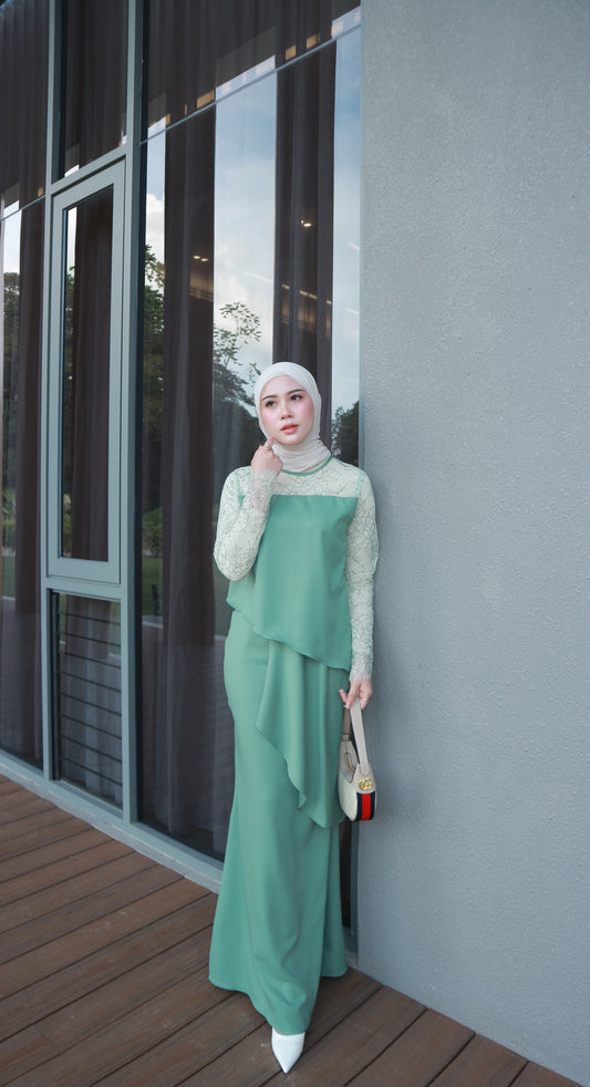 Bellé Dress | Dusty Green