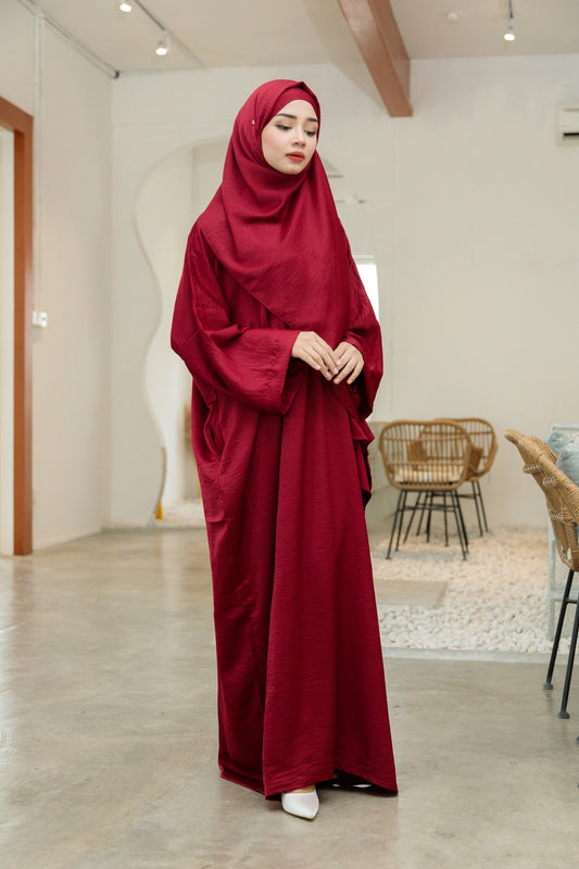 Laura Abaya Free Shawl | Maroon