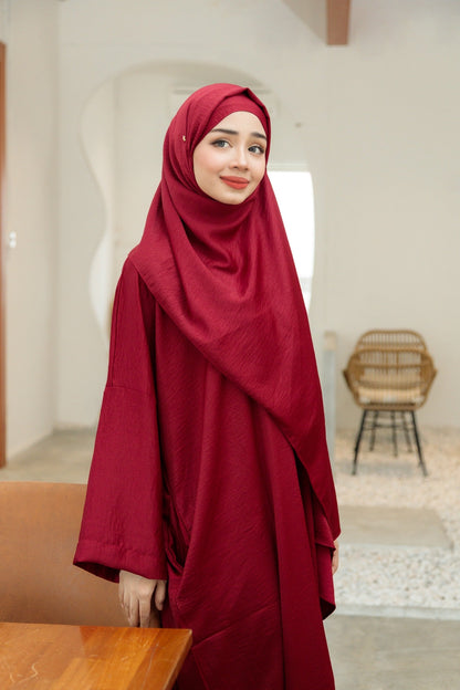 Laura Abaya Free Shawl | Maroon