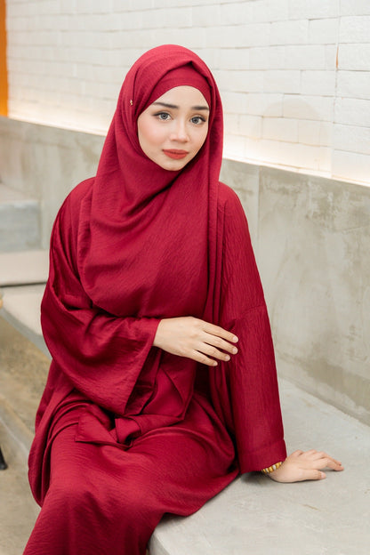 Laura Abaya Free Shawl | Maroon