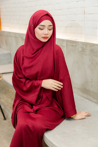 Laura Abaya Free Shawl | Maroon