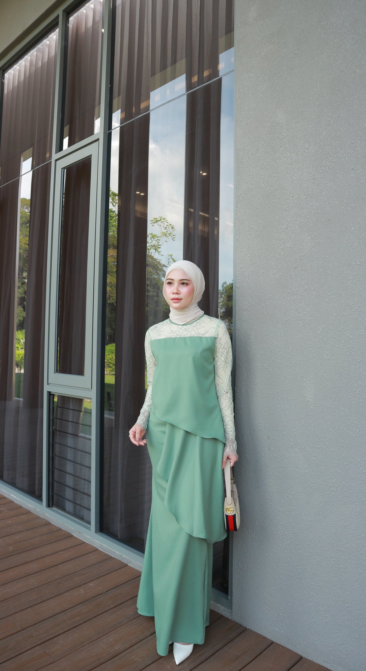 Bellé Dress | Dusty Green