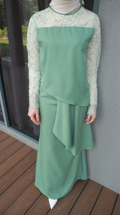 Bellé Dress | Dusty Green