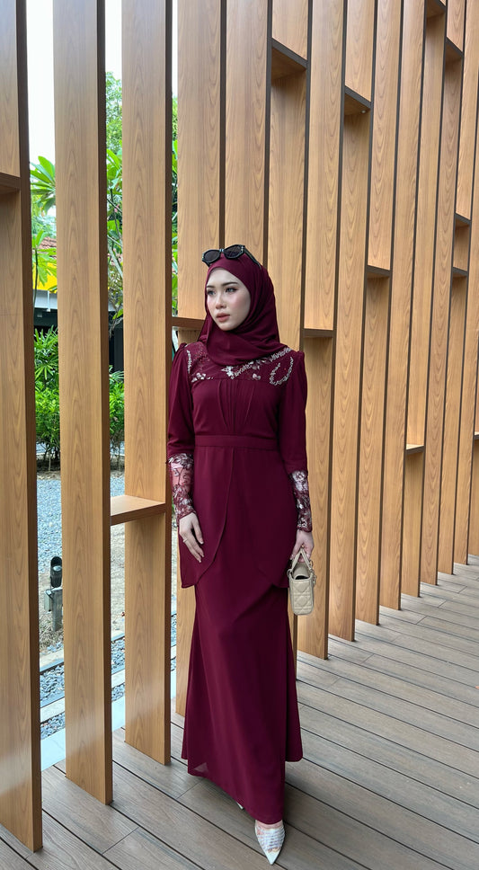 Violet Dress | Burgundy